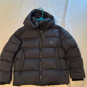Canada Goose Charcoal Hooded Puffer Jacket